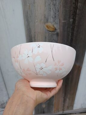 New Sakura Pink Ceramic Bowl with Cherry Blossom .